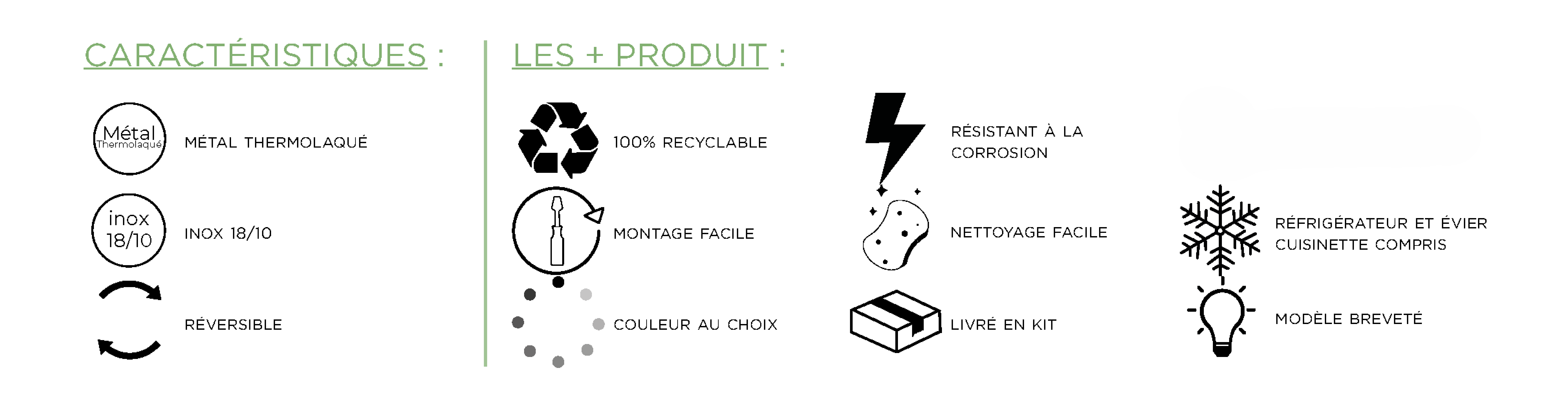 + produit metalline cuisinette complete